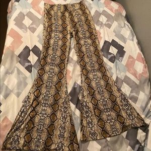 Snakeskin Flare Pants